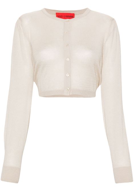 Cardigan cropped beige chiaro in misto cashmere-seta WILD CASHMERE | 241S-TAYLOR060